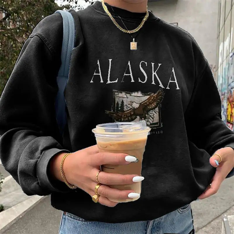 Printed Casual Loose Sweatshirt