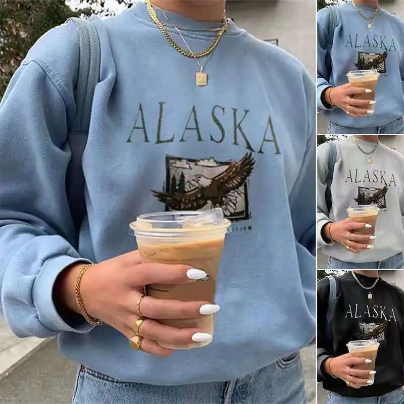 Printed Casual Loose Sweatshirt