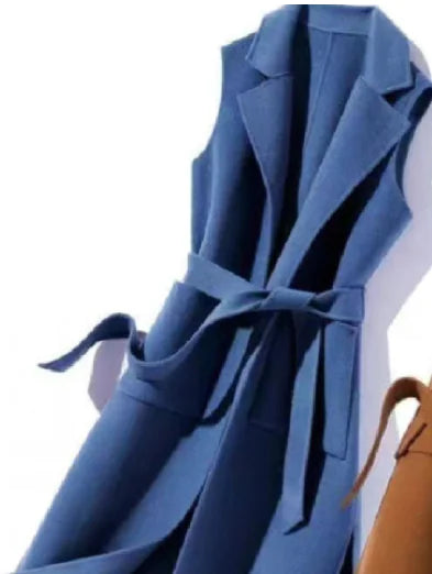 Chic Wool Blend Long Vest for Women, Fall/Winter