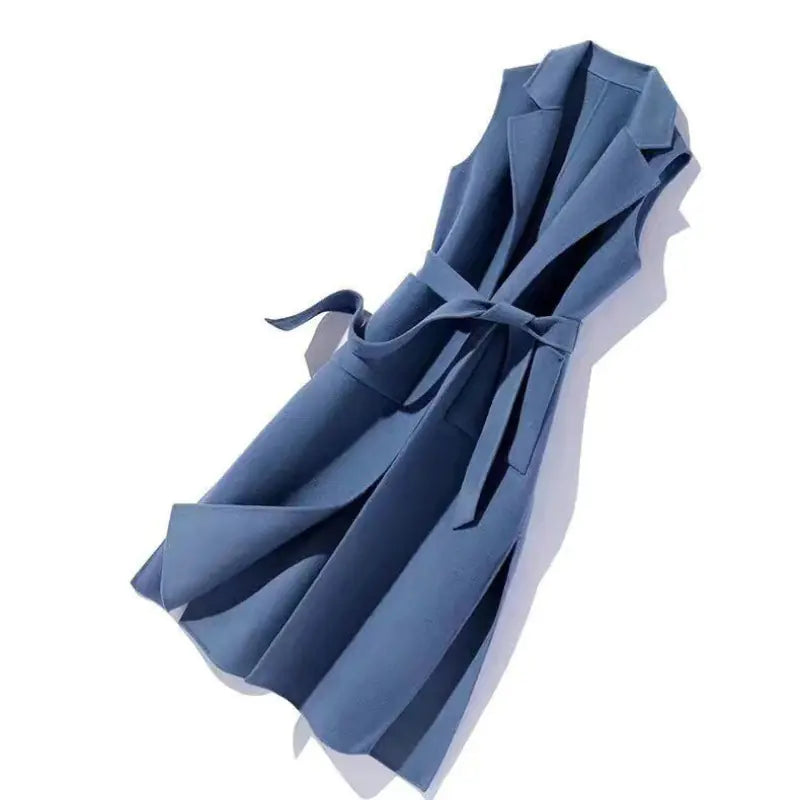 Chic Wool Blend Long Vest for Women, Fall/Winter